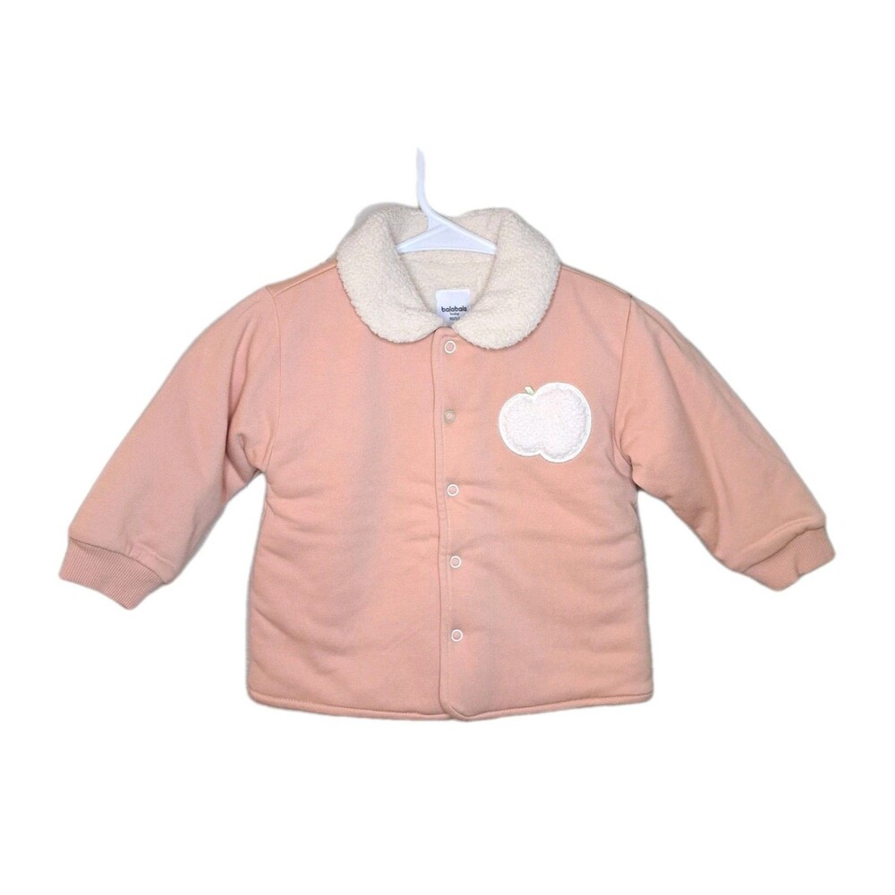Balabala Baby Girl Cute Casual Warm Soft Coat Peach Color Snap On Sz 90 / 52